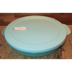 Tupperware 3284C-1 Crystal Wave Microwave Divided Dish Bowl & Lid 10" 7374A-1